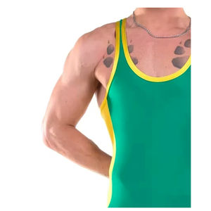 Custom Sized Best Quality <b>Men</b> Breathable Quick Dry Spandex Polyester Weightlifting Wrestling <b>Singlet</b> Pakistan Manufacturer - Product Image 4