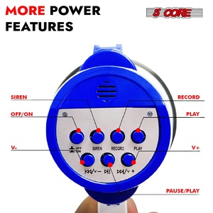 5 Core Megaphone 30W Bull Horn PA <b>Speaker</b> w 800 Yards Range USB Loud Siren Voice <b>Amplifier</b> Portable - Product Image 6