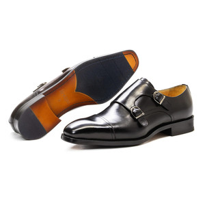 In pelle Casual stile italiano di alta qualità per gli uomini Monk cinturino mocassino fatto a mano - Product Image 5
