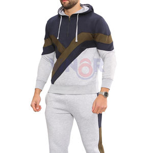 Logo personnalisé Streetwear Ensemble de survêtements 2 pièces pour hommes Costumes de jogging coupe ajustée Ensemble pantalon de survêtement et survêtement à capuche - Product Image 6