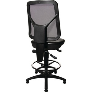 Chaise de bureau pivotante TOPSTAR TEC 80 C en mousse de polyuréthane noire 590-840 mm avec patins de sol et repose-pieds 80 C - Product Image 2