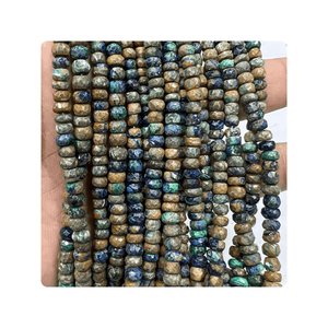 Perles de Rondelle à Facettes en Azurite Naturelle Indienne de Qualité Supérieure, Perles de 5-6mm et 8mm pour la Fabrication de Bijoux - Product Image 4