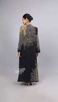 Abaya Dubaï Farasah Jalabiya Longue Kaftan Musulmane Vêtement Islamique Robe Arabe Polyester Grande Taille Légère pour Mariage Longueur Ras du Sol