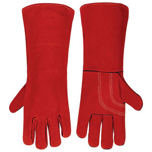 Cuero de vaca de buena calidad con guante de soldadura Precio de alta calidad Guantes de soldadura laboral Guantes de trabajo de soldadura transpirables - Product Image 4