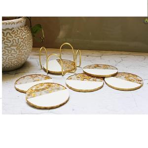 Customizable Classic Wood Cup <b>Glass</b> Coasters Wholesale Set for Premium Style Tea Coffee Water <b>Glass</b> Cover Coaster - Product Image 3