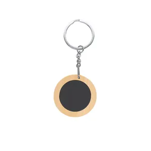 Khozax Portachiavi Personalizzato in Bambù e Metallo, Moschettone e Gadget Promozionali Personalizzabili - Product Image 1