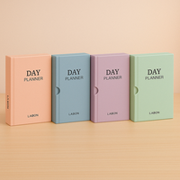 LABON A5 Tagesplaner Notizbuch Geschenkset mit individuellem Logo, Hardcover, Schuber und Schleife