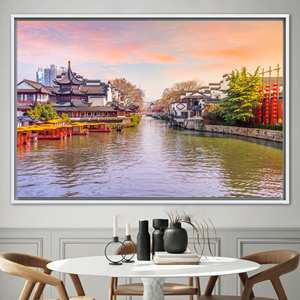 ภาพพิมพ์บนผ้าใบทิวทัศน์เมืองอันงดงาม: ศิลปะทิวทัศน์เมืองสมัยใหม่,1P:กรอบสีขาว - Product Image 1