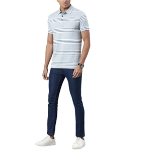 Polo informal a rayas para hombre, MOQ bajo, 100% algodón, calidad premium, corte regular, polo elegante de manga corta para hombre - Product Image 4