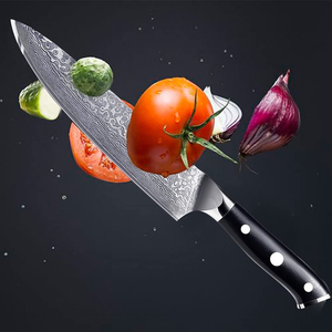 Cuchillo de Cocina de Acero de Damasco de Alta Resistencia, Hoja de Acero al Carbono de Alta Dureza para Uso Comercial en Cocina - Product Image 5