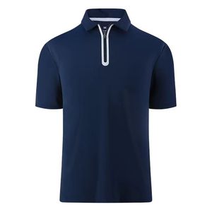 Polo de golf à manches courtes pour homme, couleur unie, séchage rapide, décontracté, imprimé, col à revers, fermeture éclair, absorption de la transpiration, couleur - Product Image 4