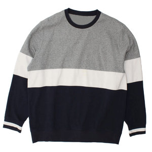 Men's Multicoloured Colourblock Crew Neck Cotton Blended Casual Sweatshirt Basics <b>Jumper</b> Top - Product Image 1