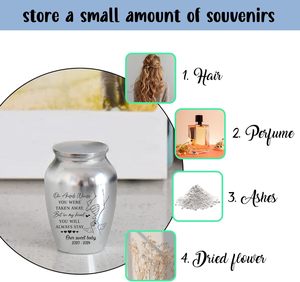 Personalized Stainless Steel Baby Urn Custom Size Silver <b>Memorial</b> <b>Keepsake</b> Decorative Engraved Urn for Child Loss - Product Image 4