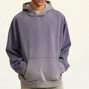 Sun faded distressed streetwear fabricantes de ropa personalizada lavado destruido Cultivo de gran tamaño boxy fit hombres con capucha de gran tamaño - Product Image 4