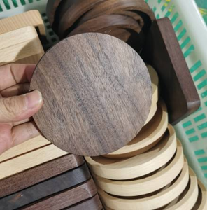 Posavasos de Madera Natural de Lujo, Venta Caliente, Juego de Regalo Personalizado Redondo y Cuadrado, Posavasos Rústicos de Madera Maciza - Product Image 3