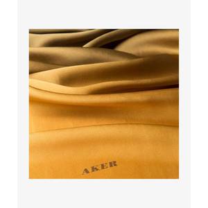 Luxury Mustard <b>Silk</b> Square Scarf with Leopard and Polka Dot Print - Product Image 3