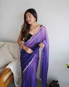 Sari fantaisie en soie douce de créateur dernier cri avec tissu de qualité supérieure - Product Image 2