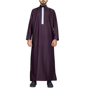 Caftan musulman traditionnel Jubba pour hommes vente en gros nouveau Design vêtements islamiques hommes manches longues Jubba Thobe / Thawb - Product Image 6