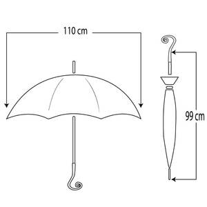 Parapluie automatique élégant bleu solide à 8 côtes pour femmes coupe-vent et imperméable avec poignée en forme de coeur Design pliant à la mode - Product Image 2