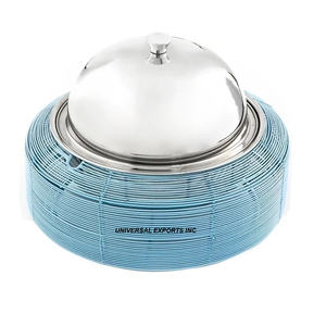 Olla de acero inoxidable de forma redonda, cazuela de diseñador hecha a mano de alta calidad, calentador de alimentos de Metal decorativo para bodas y eventos - Product Image 1