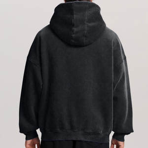 Sweat à capuche surdimensionné à fermeture éclair, style vintage, délavé à l'acide, avec logo personnalisé, lettres, fermeture éclair, design délavé, vente en gros OEM - Product Image 2