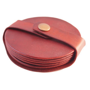 Haute qualité 4 pièces en cuir véritable boisson thé tasse sous-verres ensemble Logo personnalisé conception luxe Style Premium tapis/Pad en gros - Product Image 2