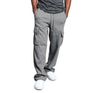 Pantalons pour hommes lavés Nouveaux sweats personnalisés Jogger vierge Pantalon de survêtement à jambes larges Pantalon baggy en coton éponge française Jambe droite évasée - Product Image 5