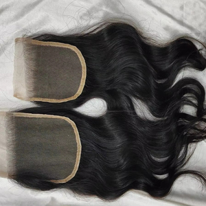 Raw Wholesale Virgin Cuticle Aligned Natural Genius Weft Wavy 6X6 Closures <b>one</b> Vendor Mink <b>Black</b> Indian Temple Human Hair - Product Image 1