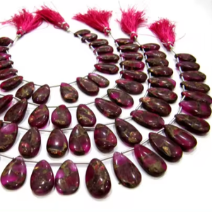 Cuentas sueltas de piedra turquesa de ostra rosa de 8 pulgadas de largo, tamaños de 10x16mm y 12x20mm, sombreado de Color liso para uso de joyería de cristal - Product Image 1