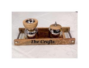 Quemador de incienso Mabkhars de acero inoxidable y madera con diseño fabuloso, con caja para Oud y bandeja, fragancia para el hogar, Mubkhar - Product Image 3