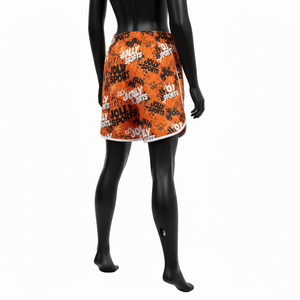 Shorts Deportivos para Mujer, 200 GSM, Nailon y Spandex, Color Naranja Brillante, Panel Lateral con Estampado Personalizado, Logotipo Impreso - Product Image 5