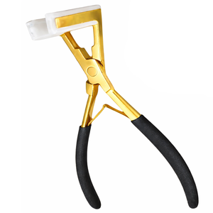Professional Tape In Hair Extension Pliers Stainless Steel Flat Surface Tool with <b>Silicone</b> <b>Pads</b> for Salon and Wholesale Use - Product Image 2