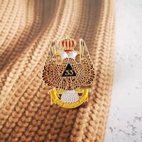 Insigne d'épinglette maçonnique maçon franc-maçon écossais Deus Meumque Jus couronne 33 degrés ailes vers le haut 2025 nouveaux insignes d'épinglettes de cérémonie