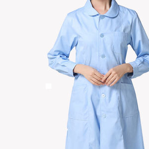 Robe d'hôpital Robe bleue de patient Robe de patient Robe fendue à manches longues Vêtements de patient rayés Pantalon de gommage - Product Image 6