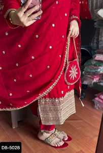 Ropa tradicional india Seda romana con diseño de secuencia de bordado Trabajo y borde de encaje con Pent y Dupatta Set para traje de mujer - Product Image 6