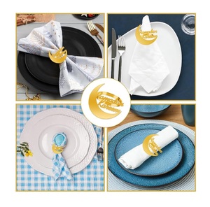 Anillo Decorativo para Servilletas de Diseño Ventajoso, Servilletero de Metal de Calidad Superior, Anillo para Servilletas Ramadán Kareem al Precio Más Bajo - Product Image 1