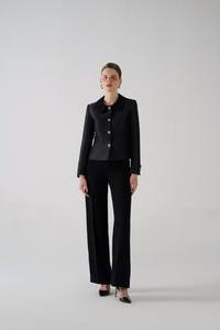 กางเกงขาตรงหรูหราสำหรับผู้หญิงสไตล์มินิมอลแบบเรียบง่ายด้านหน้าเรียบบริการปรับแต่งได้ - Product Image 2