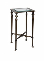 Table basse combinée extensible en aluminium décorative moderne avec plateau en verre pour salon