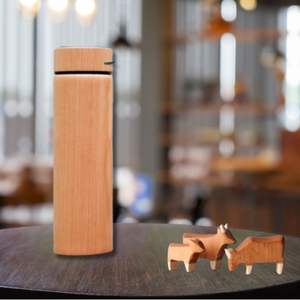 Vaso de Madera de Alta Calidad con Interior de Acero Inoxidable, Capas de Madera en el Exterior, Aislamiento Térmico de 0-6 Horas, Diseño Minimalista Ecológico - Product Image 2