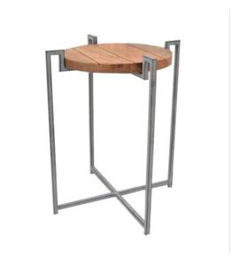 Base en métal et fer avec dessus en bois Table d'appoint pour café Table basse d'appoint décorative unique pour la maison et le mobilier - Product Image 4