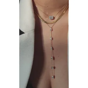 สร้อยคอเพชรหกเม็ดแบบลาริเอต - Product Image 2