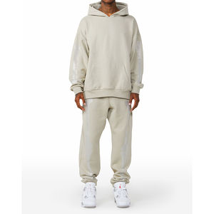 ชุดวอร์มผ้าฝ้าย100% มีซิปรูดผ้าฟลีซพิมพ์โลโก้ได้ตามต้องการสำหรับกีฬาฤดูร้อนดีไซน์เรียบๆ - Product Image 3