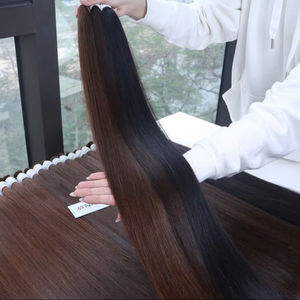 Prix de gros Extensions de cheveux en vrac 100% cheveux vietnamiens 100 grammes Couleurs claires Super Double dessiné 55 cm Naturel Droite - Product Image 1