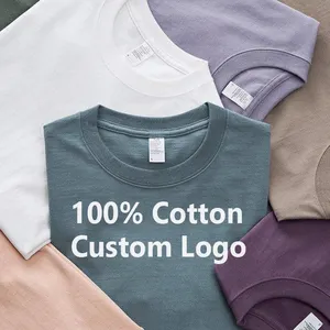 Low Oem Moq 220gsm 100% Camiseta de algodón Marca personalizada Tallas grandes Camisetas para hombres