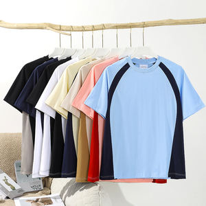 Camiseta raglán de algodón 100% Unisex para hombre, camiseta personalizada de gran tamaño con estampado de hojaldre de alta calidad, ropa de calle pesada para hombre - Product Image 1