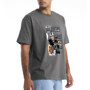 Camiseta con serigrafía personalizada, camiseta Vintage con logotipo bordado, ropa de calle, cuello redondo, estampado de abullonado de gran tamaño para hombre - Product Image 3