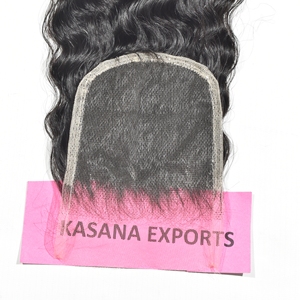 5*5 fermeture cuticule alignée Machine Double trame vague profonde couleur naturelle vietnamien 100% Extensions de cheveux humains vierge cheveux humains - Product Image 1