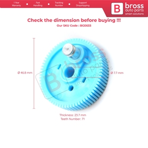 Engrenage de réparation du moteur d'essuie-glace avant BGE633 50031360 pour tracteur de la série TD avec arbre d'essieu 71 dents - Product Image 5