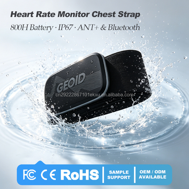 800H Battery Wireless Heart Rate Monitor Chest Strap, IP67 Waterproof ANT+ HRM for Cycling Running Gym-OEM Ready