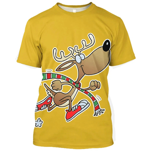 T-shirts de tir de Noël légers et personnalisés pour hommes T-shirt uni de Noël tricoté imprimé de grande taille pour hommes - Product Image 2